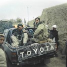 Attached Air Force Combat Controller Alex Yoshimoto with ODA 574 Captain Jason Amerine, in southern Afghanistan heading for Petawek from Tarin Kowt, November 2001. Photo: ODA 574 archives.