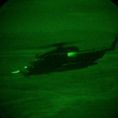 ODA 574 was the first American Special Forces team to infiltrate southern Afghanistan. A combination of U.S. Air Force Pave Low helicopters and Army Blackhawks inserted the team on November 14, 2001. Photo: Air Force Tech Sergeant Scott Reed.